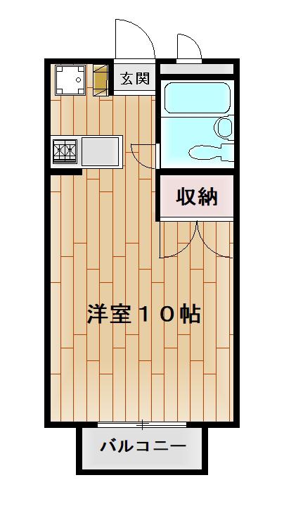 タイトル24(ワンルーム/1階)の間取り写真