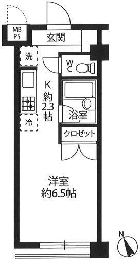 東武東上線 上板橋駅 徒歩7分 3階建 築26年(1K/2階)の間取り写真