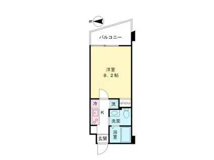 ヒルトップテラス大山(1K/3階)の間取り写真