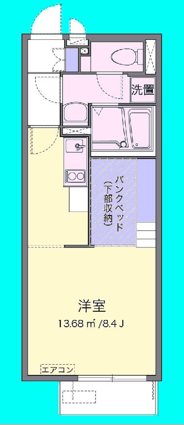 フェリーチェ(ワンルーム/1階)の間取り写真