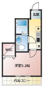 ヒルズ八柱II(1K/2階)の間取り写真