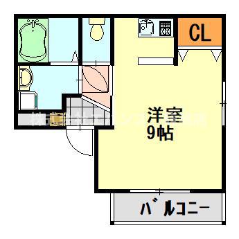 リベルテプレジール蘇我(ワンルーム/4階)の間取り写真
