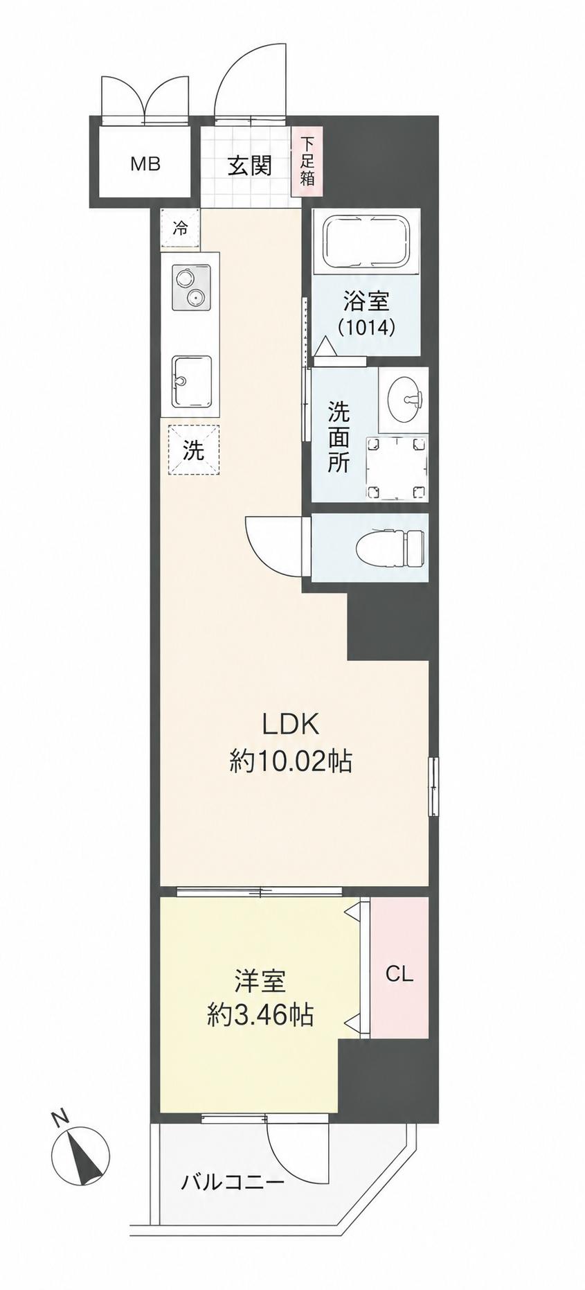 URBAN PARK難波南(1LDK/11階)の間取り写真