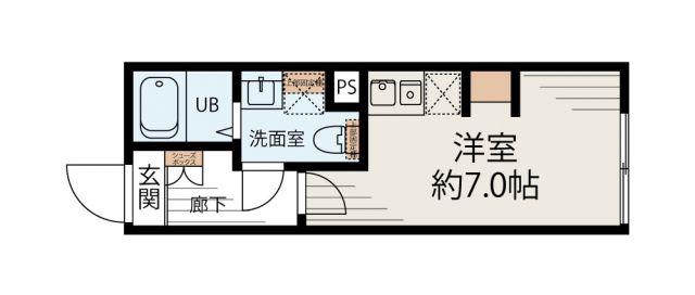 S-TERRACE 元住吉(ワンルーム/4階)の間取り写真