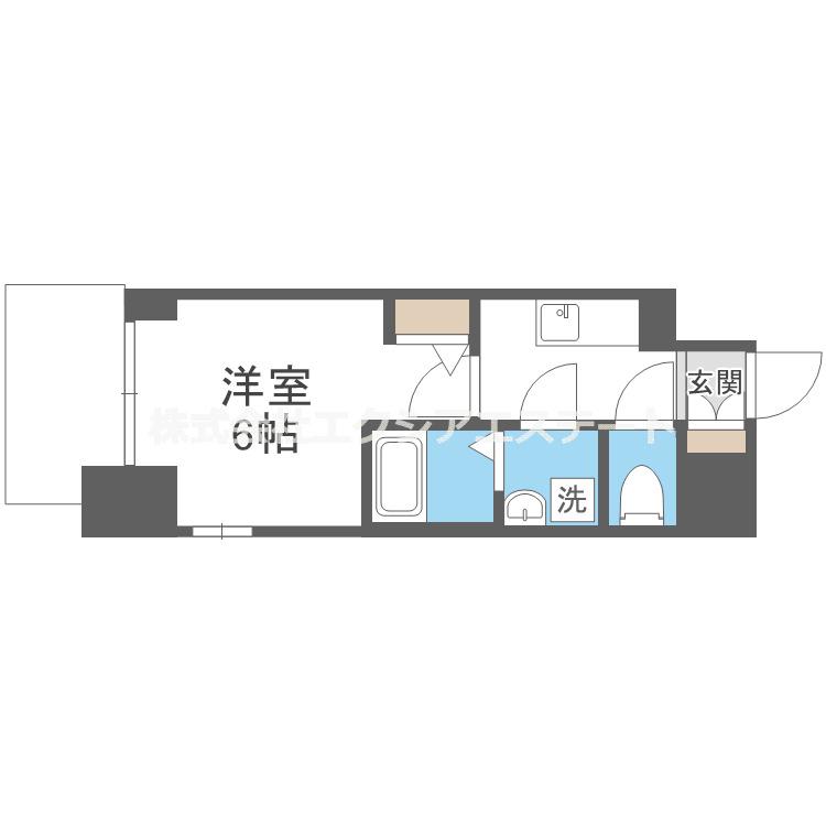 JMFレジデンス海老江(1K/9階)の間取り写真
