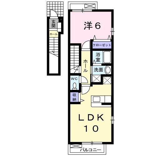 サニーハイツ(1LDK/2階)の間取り写真