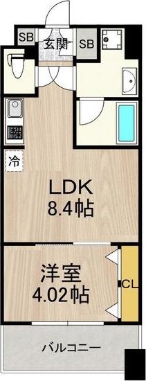 LASANTE京橋(1LDK/12階)の間取り写真