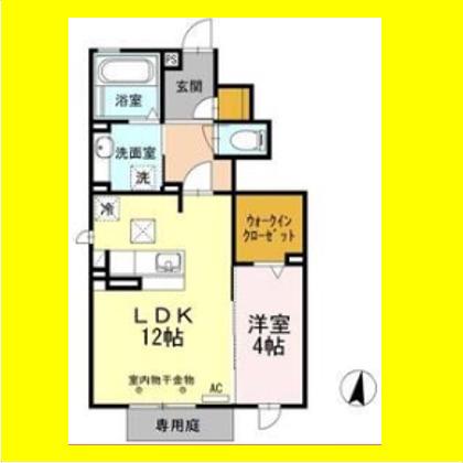 ソルサリエンテ(1LDK/1階)の間取り写真