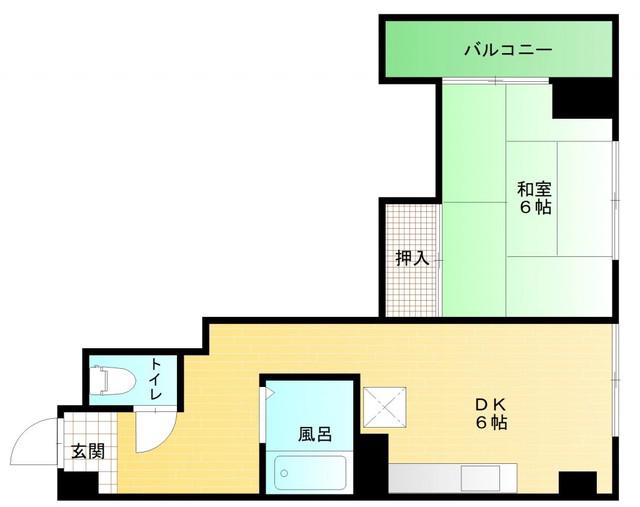 シーサイドマンション(1DK/3階)の間取り写真