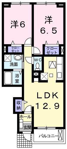 フォーロ・デル・コートIIB(2LDK/1階)の間取り写真