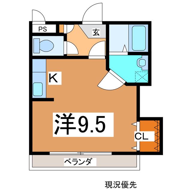 アンジュール(ワンルーム/1階)の間取り写真