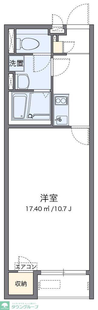 クレイノリラシア(1K/2階)の間取り写真