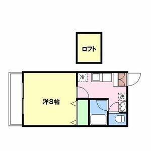 プラセール愛子(1K/2階)の間取り写真