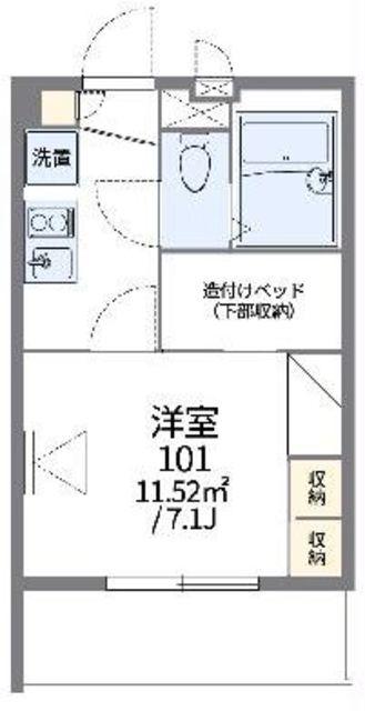 レオパレスルミエール07(1K/3階)の間取り写真
