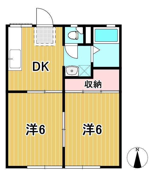 佐藤ハイツ(2DK/1階)の間取り写真