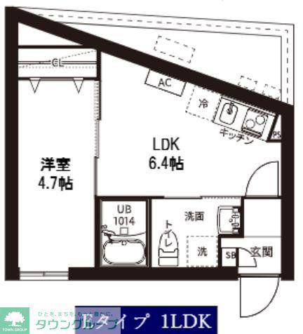 レピュア曙橋駅前レジデンス(1LDK/5階)の間取り写真