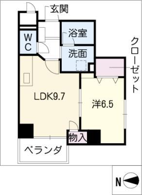 MOON LIGHT 桜山(1LDK/2階)の間取り写真