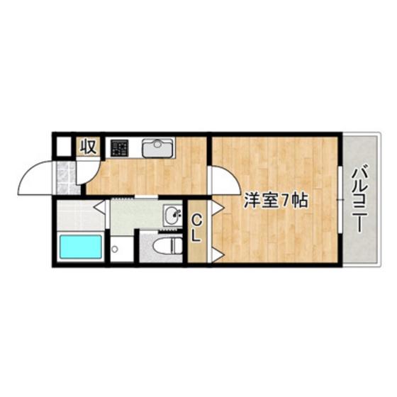 レクシア大供(1K/2階)の間取り写真