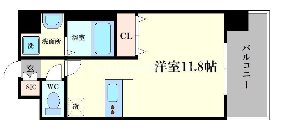 スプランディッド中之島ウエスト(ワンルーム/6階)の間取り写真