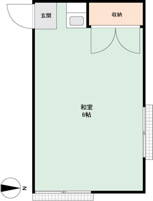 広木荘(ワンルーム/2階)の間取り写真