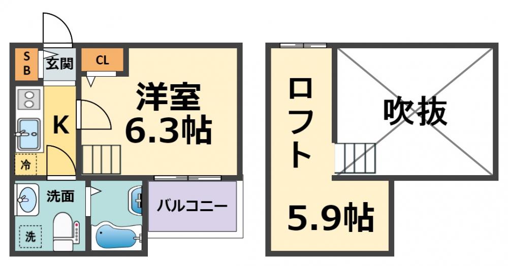 ブロッサムイマヅ(1K/1階)の間取り写真