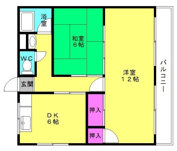 第二春陽マンション(2DK/1階)の間取り写真