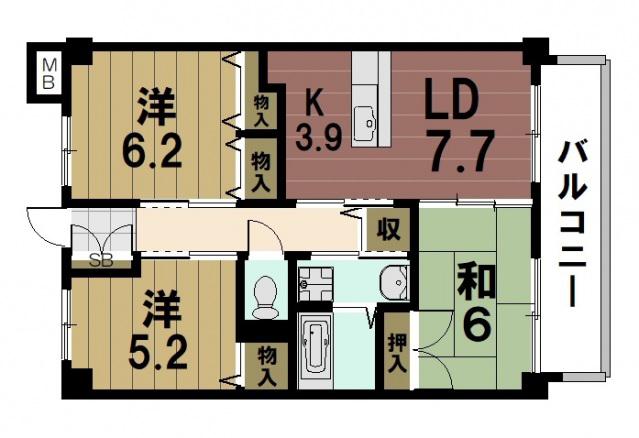 ワンネス21(3LDK/2階)の間取り写真