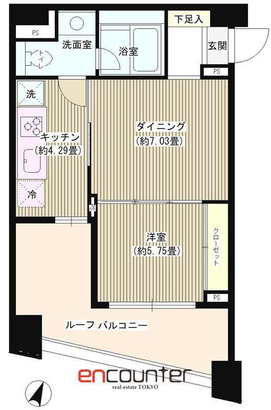 パトリス26(1DK/9階)の間取り写真