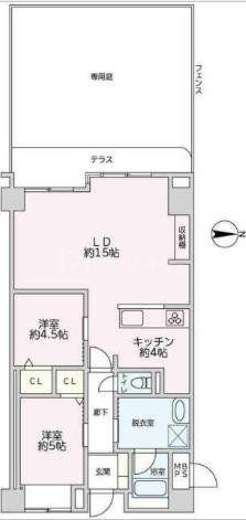 フェリス鷺沼(3LDK/1階)の間取り写真