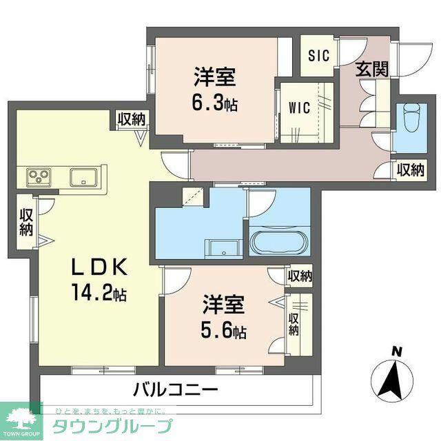 リッツ・リン(2LDK/2階)の間取り写真