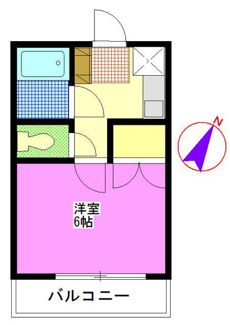 フレンドリーハウス(1K/1階)の間取り写真