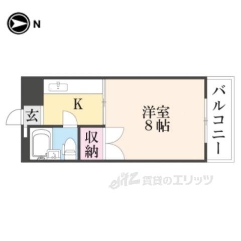 ピエスあさのA(1K/3階)の間取り写真