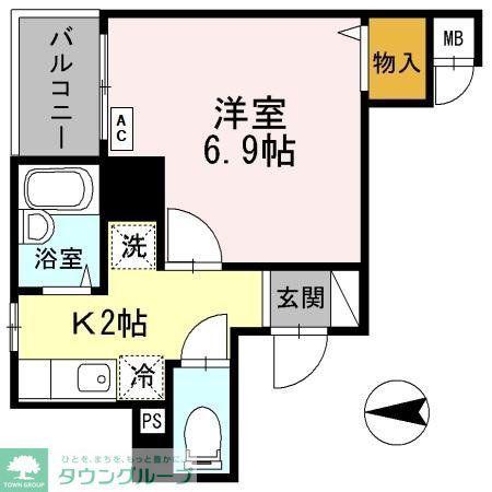 ルーエ21(1K/6階)の間取り写真