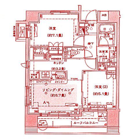 BRILLIA綱島ID STATIONFRONT(2LDK/6階)の間取り写真