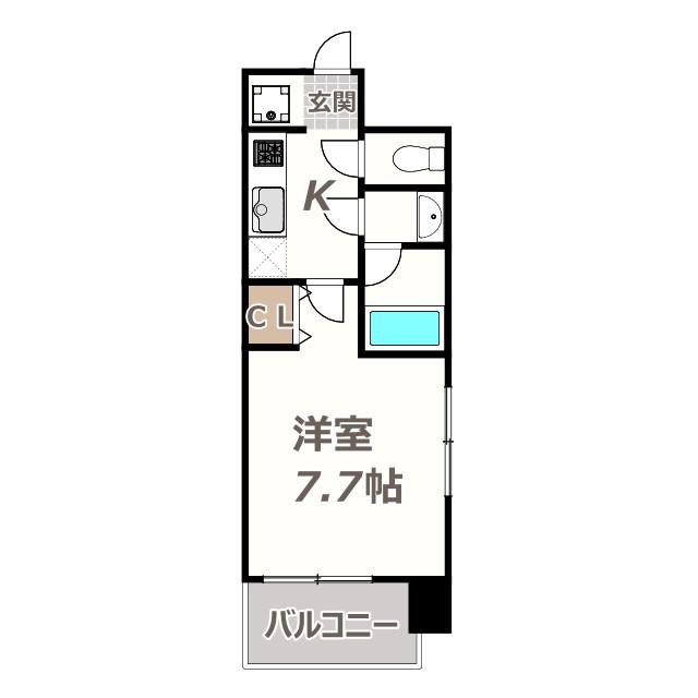 四天王寺レジデンス(1K/4階)の間取り写真