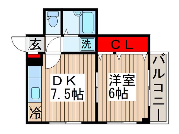 コスモファースト(1DK/4階)の間取り写真