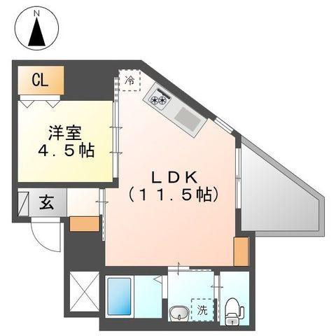 BONHEUR DEAR COURT ーボヌールディアコートー(1LDK/11階)の間取り写真