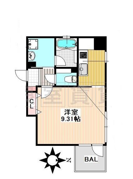 プランベイム滝子通(1K/5階)の間取り写真