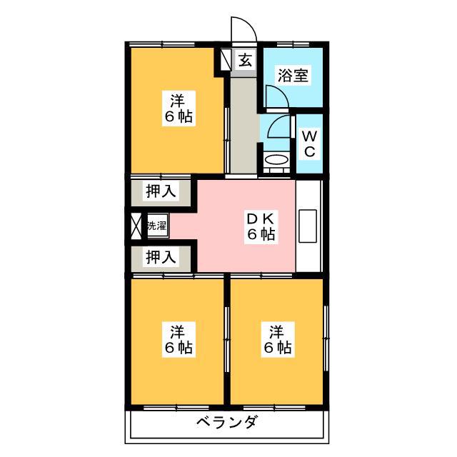 ロイヤルマンション広見(3DK/2階)の間取り写真