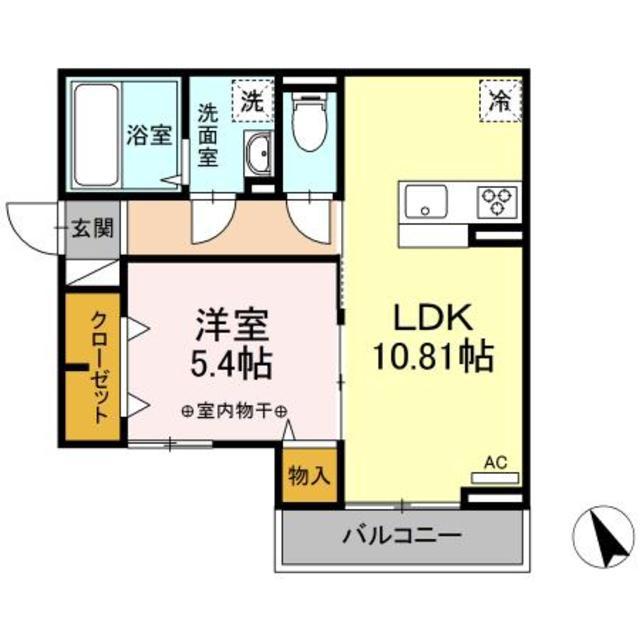 セレスティア東四つ木I(1LDK/2階)の間取り写真