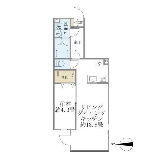 フェリーチェ中村橋B(1LDK/2階)の間取り写真