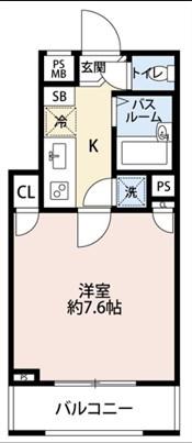 パレ・ホームズ武蔵小山II(1K/5階)の間取り写真