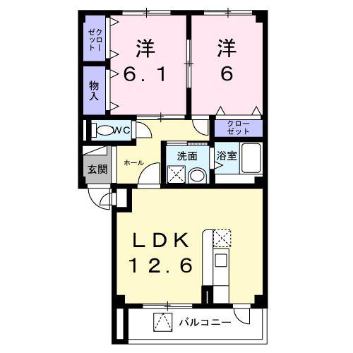 サンシャイン(2LDK/1階)の間取り写真