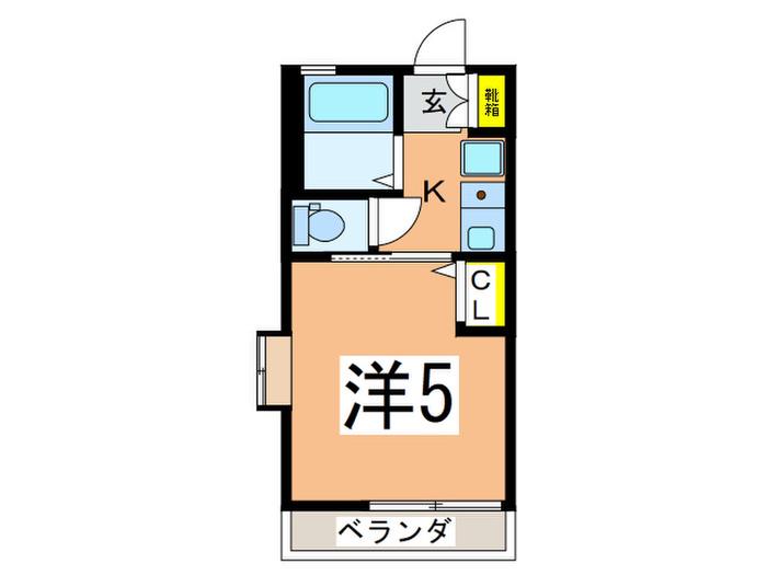 G・Aヒルズ石川町(1K/2階)の間取り写真