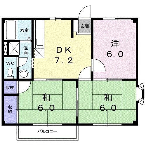 コージホーム(3DK/2階)の間取り写真