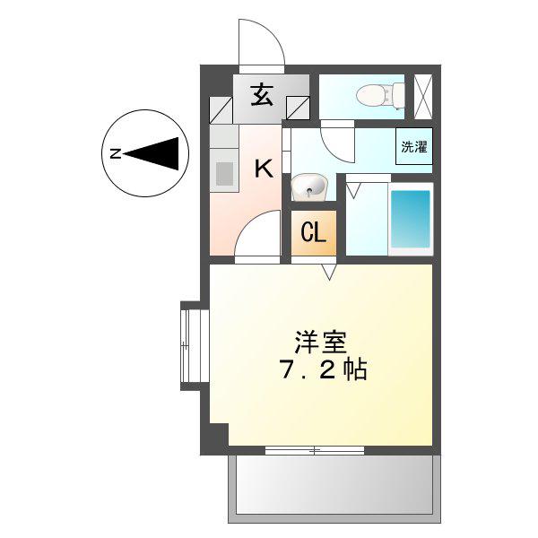 クレセール新栄(1K/5階)の間取り写真