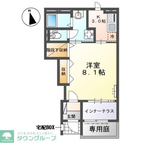 川越市小ヶ谷アパート工事(1K/1階)の間取り写真