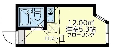 ユナイト台町ノーマンロイド(ワンルーム/2階)の間取り写真