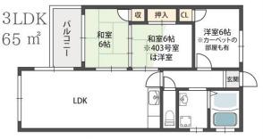 サンコート八尾(3LDK/4階)の間取り写真