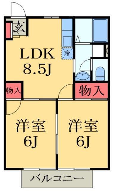 リバティ―イトウ(2DK/1階)の間取り写真